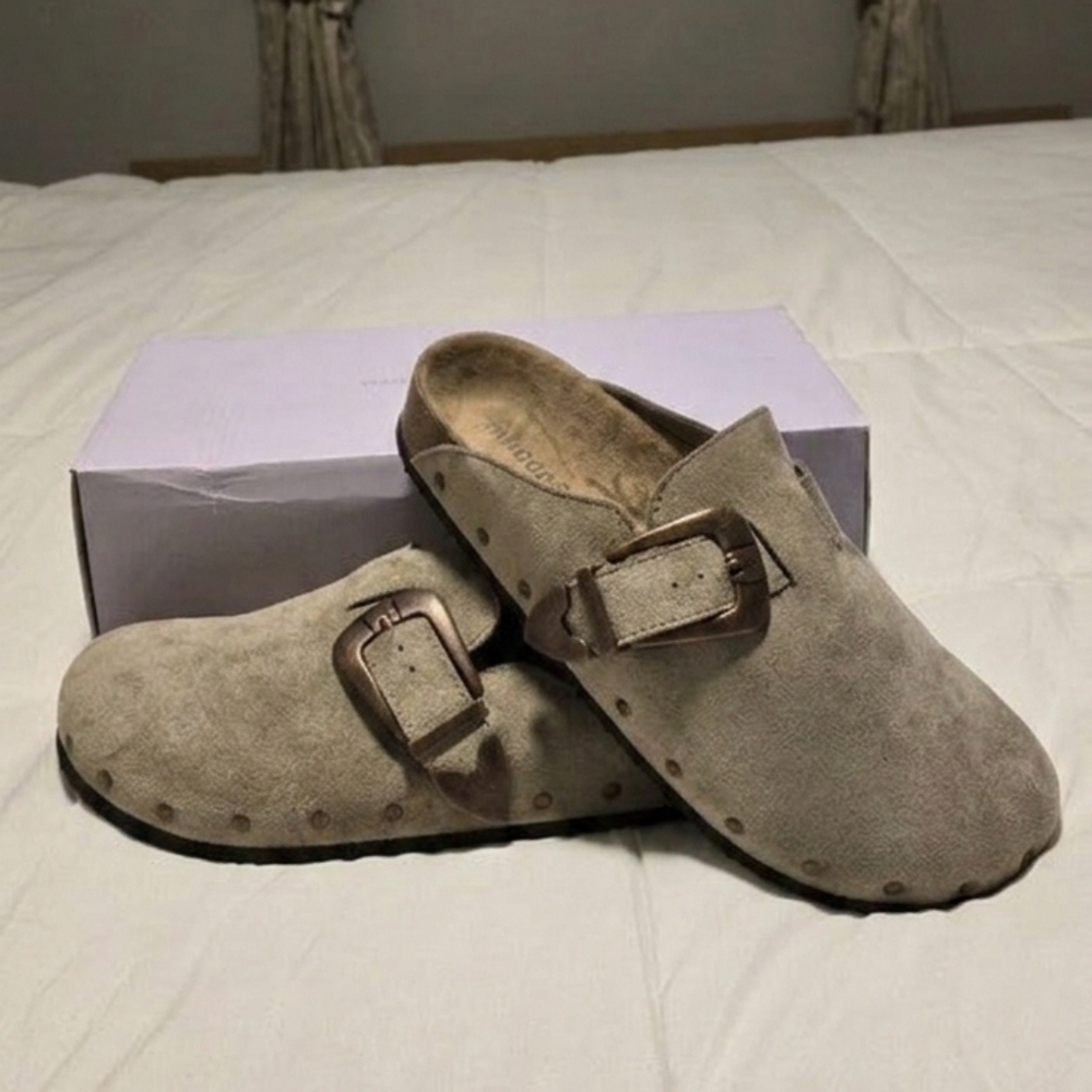 Madden Girl Suede Studded Clogs